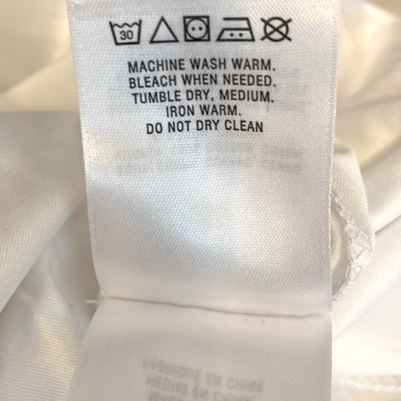 Anthropologie Elevenses Crochet White Short with Elastic Waist & Tie-strings. Md - Picture 10 of 12